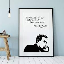 #michael scott quote #the office #michael scott #wayne gretzky #hockey #wuote #quote. Amazon Com Funny The Office Michael Scott Quote Poster Wayne Gretzky You Miss 100 Of The Shots You Don T Take Handmade