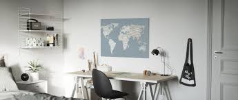 We too have given the 'vintage' world map a completely new look. Calm World Map Canvas Print For All Settings Photowall