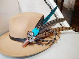 Turquoise And Copper Feather Hat Pin Turquoise And Copper Feather Hat Hat Pins