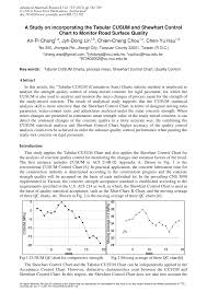 pdf a study on incorporating the tabular cusum and shewhart