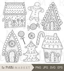 Download Gingerbread Clip Art Holiday Clip Art Christmas Gingerbread House Line Vector PSD Mockup Templates
