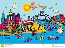 Illustration About A Cartoon Style Illustration Of Sydney Australia Illustration Of People Hand Boats City Maps Illustration Illustrated Map Illustration