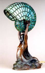 Louis Gudebrod Mermaid Tiffany Desk Lamp 1895 1920 Art Deco Lamps Antique Lamps Mermaid Lamp