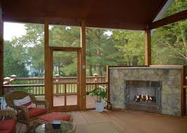 Sunroom Patio Screened In Porch Deck Would Love To Do This With Fireplace On Our Back Patio House With Porch Deck Fireplace