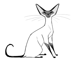 Black And White Siamese Cat Drawing 658 Siamese Cat Cat Illustration Cat Drawing Siamese Cats