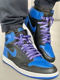 Maybe you would like to learn more about one of these? Tie Dye Flat Laces Vintage Faded Royal Blue 85 For Air Jordan 1 Slickies