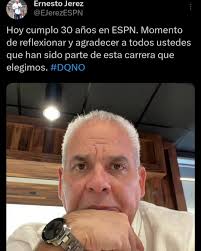 Muchas felicidades al orgullo dominicano Ernesto Jerez por sus 30 años de  labor en la prestigiosa cadena ESPN.⚾🇩🇴