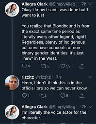 Maybe you would like to learn more about one of these? Fwanki Brain Empty Only Apex Auf Twitter Bloodhound S Va Is A Gift Anyways Apex Has A Non Binary Character And The Gamerz Continue To Be In Denial About It Lmao Https T Co E31e8gjolm