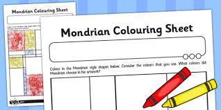 He was the second of his parent's children. Piet Mondrian Colouring Sheet Teacher Made
