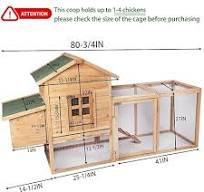 80 Inch Wooden Chicken Coop With Nesting Box - Outdoor Poultry House For  2-4 Chickens