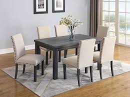 Best Master Furniture H800 Helena 7 Pcs Dining Set Antique Grey Furniture Dining Set Dining Room Table