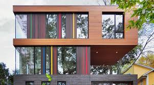 Maison Cube Avec Bardage Bois Colore