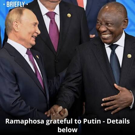 President Cyril Ramaphosa is thankful to President Vladimir Putin for helping the South African men fighting on the frontlines of the Russia-Ukraine war. Details in the comments. Image: Alexander Nemenov/ Getty Images