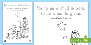 Printable coloring pages to print for kids are fun, but they also help kids develop many important skills. Isaiah 9 6 Memory Verse Coloring Sheet Teacher Made