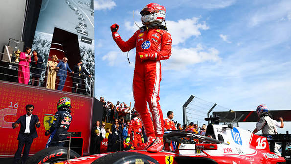 Charles Leclerc wins the British Grand Prix!