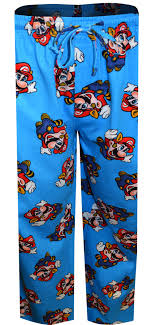 Super Mario Classic Blue Lounge Pants Blue Lounge Pants Cotton Lounge Pants Blue Lounge