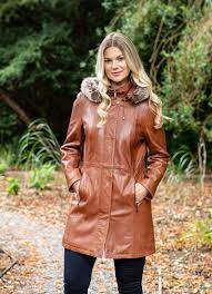 Rydal Hooded Leather Coat In Dark Tan Leather Coat Long Leather Coat Leather Jackets Women