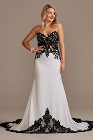 Wedding dresses └ wedding & formal occasion └ specialty └ clothes, shoes & accessories all categories antiques art baby books, comics & magazines business, office & industrial cameras vintage black and white wedding dresses lace flower bridal gown custom plus size. Black Wedding Dresses Gowns Plus Petite David S Bridal