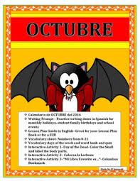 Distance Learning October Spanish Calendar Days Of The Week Holidays Lesson Spanish Classroom Birthday