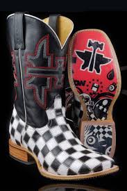 Black And White Cowboy Boots Mens Tin Haul Boots Mens Black White Checkered Boom Cowboy Boots Tin Haul Boots Leather Western Boots Boots