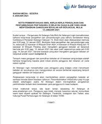Bantuan bekalan air adalah berbeza mengikut kawasan yang terjejas dan bergantung kepada lokasi premis pengguna dan notis pemberitahuan gangguan bekalan air berjadual ini sudah diumumkan pada 6 julai lalu. Air Selangor On Twitter Siaran Media Notis Pemberitahuan Awal Kerja Kerja Pengalihan Dan Penyambungan Paip Baharu Di Wilayah Shah Alam Yang Akan Menyebabkan Gangguan Bekalan Air Berjadual Mulai 12 Januari 2021 Airselangor Https T Co 2fijcuyxwc
