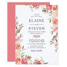 Elegant Salmon Pink Floral Wedding Invitation Zazzle Com Floral Wedding Invitations Floral Wedding Invitations Elegant Wedding Invitations
