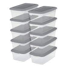 Shoe storage, closet organizers, storage containers | spacesavers.com. Sterilite Plastic Set Of 10 6 Qt Storage Boxes Titanium Walmart Com Walmart Com