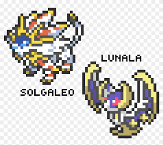 In this video you will learn how to draw all starter pokemon from the first generation (kanto reg. Solgaleo And Lunala Pixel Art Pokemon Lunala Hd Png Download 1125x900 6649522 Pngfind