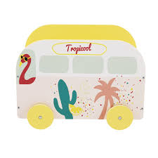 A Toda Maquina Hacia Los Tropicos Con La Caja De Juguetes Infantil Van Tropicool Con Sus Ruedas Fijas Los Es Coffre A Jouets Jouet Enfant Imprimes Tropicaux