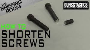 Shows how to cut or shorten a bolt length using a bolt cutter.check out bills website: The Briefing Room How To Shorten Screws Youtube