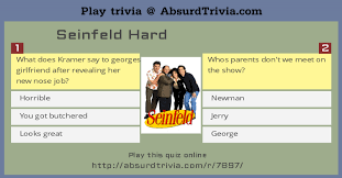 You can use this swimming information to make your own swimming trivia questions. Trivia Quiz Seinfeld Hard