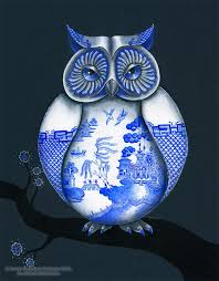 Mitchell grafton pottery | owl & mouse.he always make me smile with his work. 36 Blue And White Owls Ideas Blue And White Blue Owl