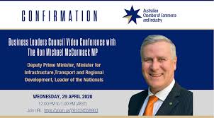 Deputy prime minister of australia. Australian Chamber Of Commerce And Industryvideo Conference For Acci Members With The Hon Michael Mccormack Mp Deputy Prime Minister Australian Chamber Of Commerce And Industry