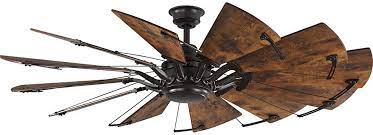 Here you will find large ceiling fans (and extra large ones) designed for oversized rooms and open floor plans to use both inside your home and outdoor rated for use outside of your home as well. Amazon Com Springer Collection 60 Inch 12 Blade Distressed Walnut Coastal Windmill Ceiling Fan Home Improvement