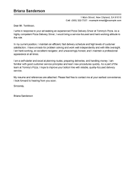 Best Pizza Delivery Drivers Cover Letter Examples Livecareer
