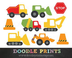 Clipart Construction Trucks Construction Digital Clip Art Design Trucks Stop Signs Garbage Truck Bu Clip Art Construction Birthday Trucks Birthday Party