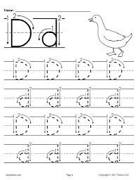 Printable Letter D Tracing Worksheet With Number And Arrow Guides Supplyme Letter Worksheets For Preschool Letter D Worksheet Tracing Letters Preschool