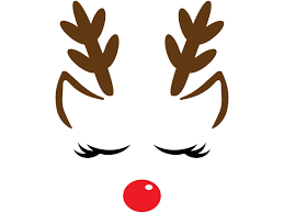 Winter Holiday Christmas Clip Art Girl Reindeer Closed Etsy Christmas Stencils Christmas Decals Reindeer Card