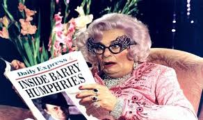 Barry Humphries ditches dress to enter life full of glitz and glamour