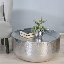 Tanner 48 rectangular coffee table. Hammered Metal Coffee Table Drum Coffee Table Hammered Coffee Table Silver Coffee Table