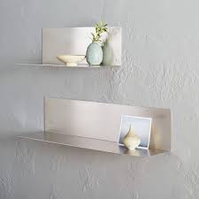 The included plastic feet protect the floor against scratching. L Shape Silver Stainless Steel Shelf