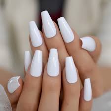 Here is the truth with our list for instance, instead of painting the nail tips of your short acrylic nails white, you can have them you do not always need coffin nails to pull off a matte finish. 24pcs Plain White Coffin False Nail Tips Acrylic Salon Full Cover Artificial Press On Ballerina Uv Fake Nails With Glue Sticker False Nails Aliexpress