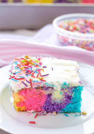 Perfect for a unicorn birthday party! Unicorn Poke Cake Simply Made Recipes