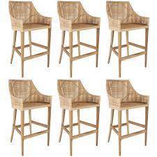 Another good way is to hang. Rattan And Wooden Set Of Six Bar Stools For Sale At 1stdibs