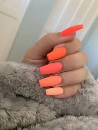 Coffin nails mainly work for long nails, but it can still be done on short nails as well. Pin By Shareca On Butter Hawaii Nails Coral Acrylic Nails Orange Nails