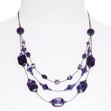 They are naturally shaped by the ocean. Purple Abalone Crystal Three Tiered Statement Necklace