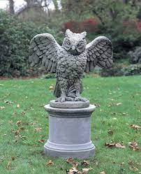 Whether a birdbath or be. Yard Garden Outdoor Living Garden Decor Cast Stone Cement Owl Outdoor Garden Statue