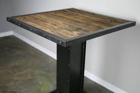 Reclaimed Wood Bistro Table Modern Industrial Style Dining Etsy Industrial Style Dining Table Bistro Dining Table Restaurant Furniture