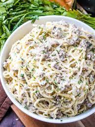 Ground Beef Carbonara An Easy Flavorful Pasta Recipe Recipe Beef Recipes For Dinner Beef Recipes Easy Beef Pasta Recipes