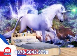 Gambar tersebut bisa anda download langsung, caranya silahkan klik p. Wallpaper Dinding Unicorn Kertas Dinding Hewan Lucu